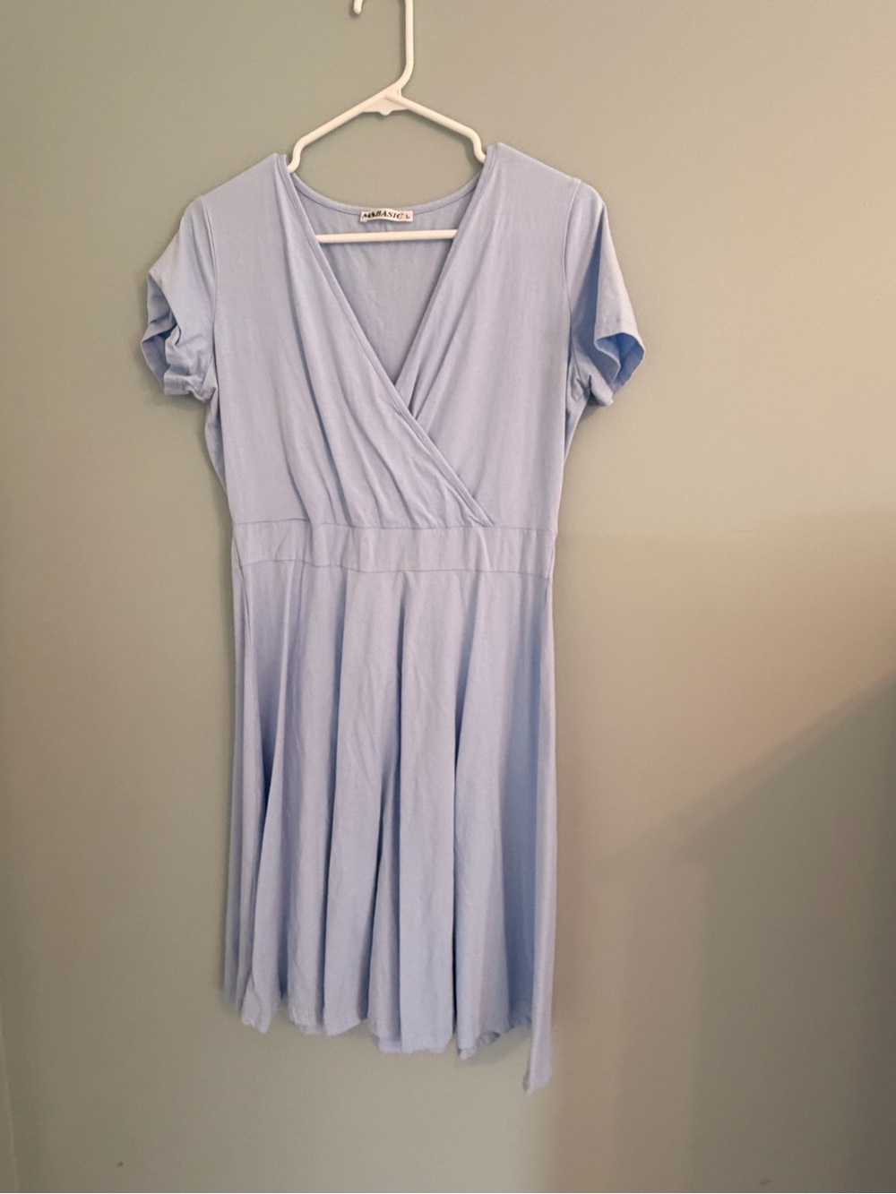 Madewell Pale Blue Short Sleeve Wrap Dress